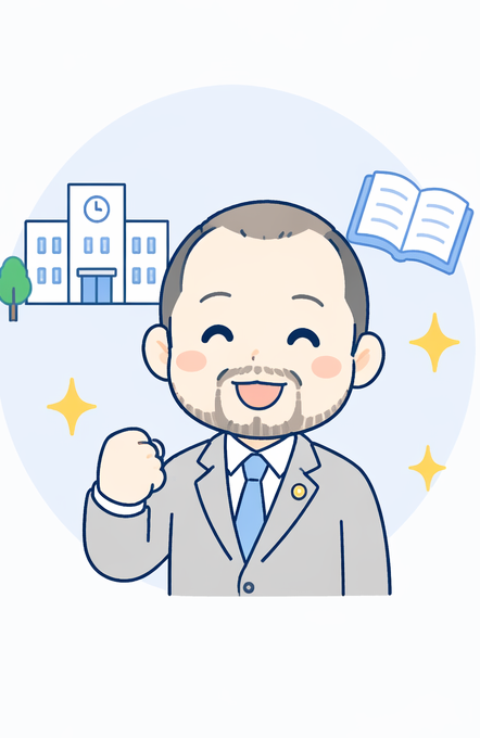 学生時代の経験を語る代表弁護士のイラスト